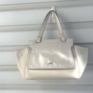 H by Halston| H by Halston croc leather front purse. Color cream